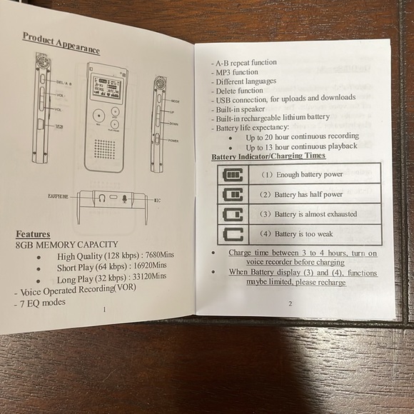 NWT Evida Mini Voice Recorder 8GB - Picture 3 of 3